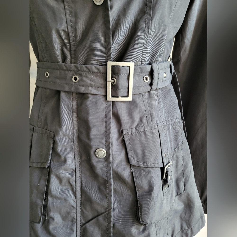 Merona Belted Military Parka Black size S - Picture 6 of 11